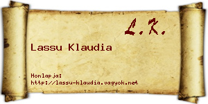 Lassu Klaudia névjegykártya